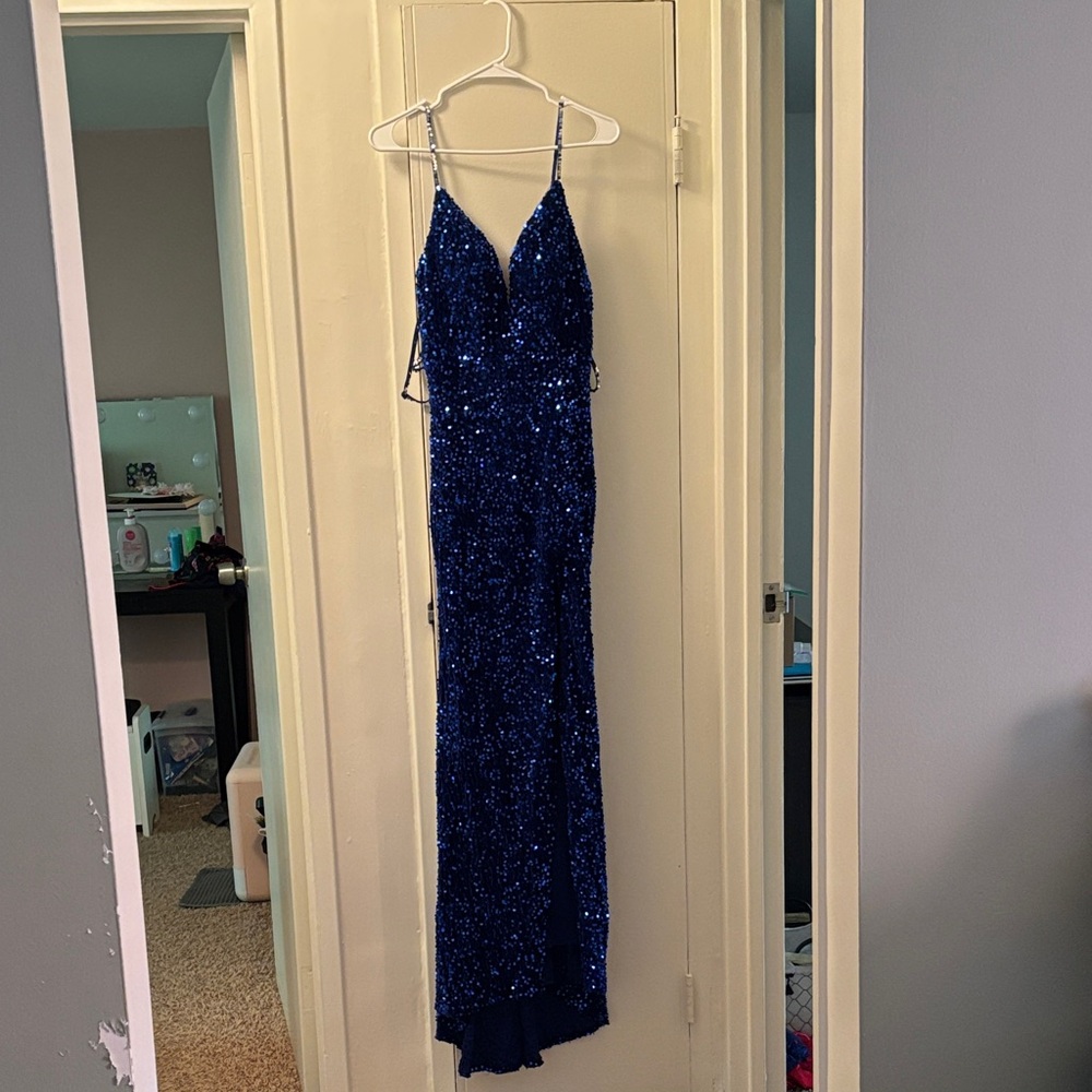 Stunning Blue Sequin Gown